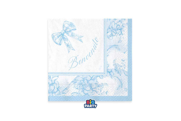 tovaglioli benvenuto fiocco vintage baby shower 25x25