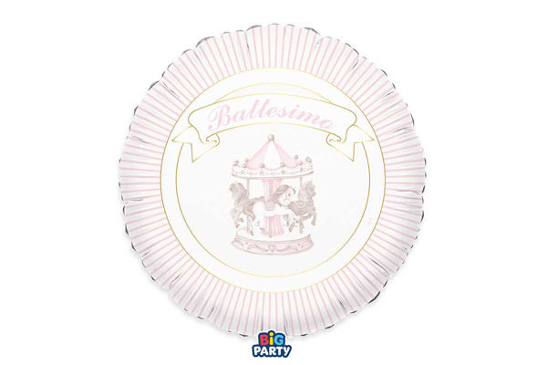 Palloncino Battesimo Carillon Rosa 45 cm