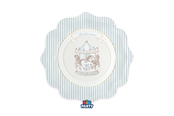 piatti battesimo carillon celeste 25 cm decorazioni tavola