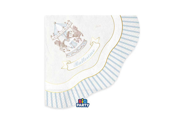 tovaglioli battesimo carillon celeste 33x33 decorazioni tavola