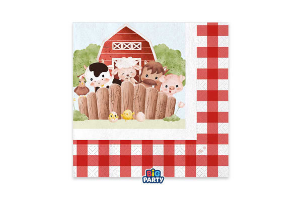 tovaglioli little farm 33x33 decorazioni festa fattoria
