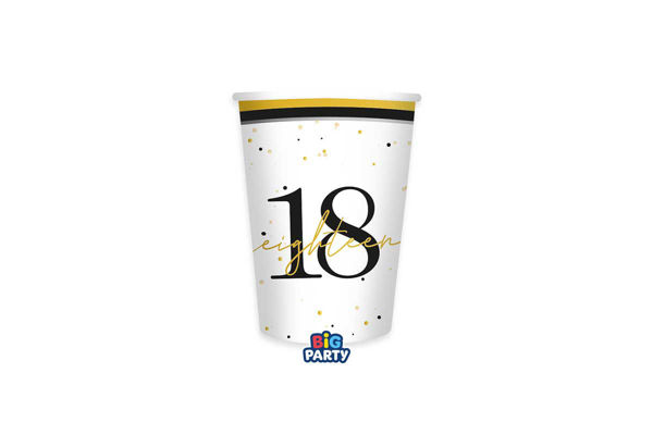 bicchieri happy birthday 18 prestige 250 cc decorazioni festa