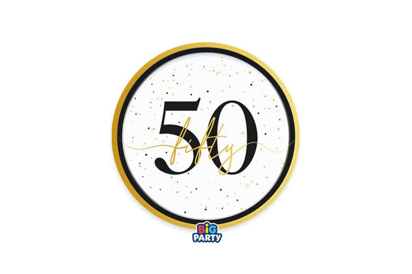 piatti happy birthday 50 prestige 18 cm decorazioni festa