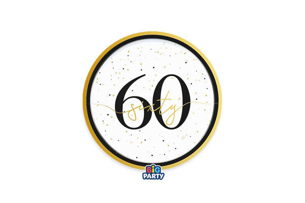 piatti happy birthday 60 prestige 18 cm decorazioni festa