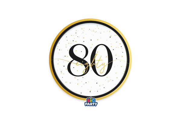 piatti happy birthday 80 prestige 18 cm decorazioni festa