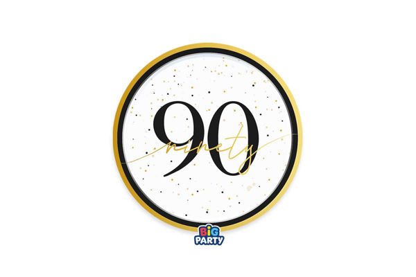 piatti happy birthday 90 prestige 18 cm decorazioni festa