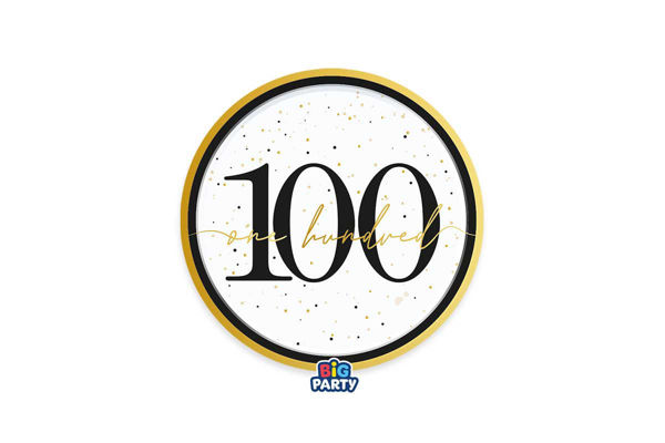 piatti happy birthday 100 prestige 18 cm decorazioni festa