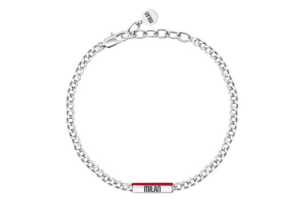 bracciale acciaio ac milan gadget tifoso elegante