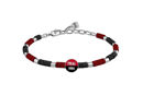 bracciale acciaio pietre ac milan gadget tifoso elegante