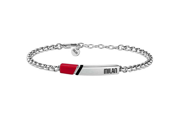 bracciale acciaio ac milan gadget tifoso elegante