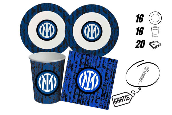 kit festa inter fc 52 pezzi piatti bicchieri tovaglioli