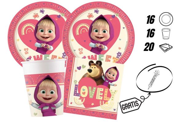 kit festa masha e orso 16 persone