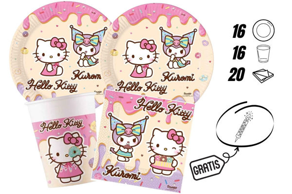 kit festa hello kitty 16 persone piatti bicchieri tovaglioli