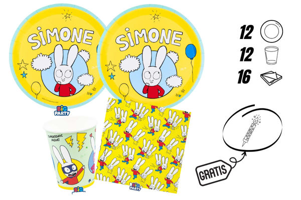 Kit Festa Simone 12 Persone Piatti Bicchieri Tovaglioli
