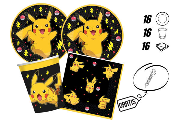 kit festa pokemon 16 persone piatti bicchieri