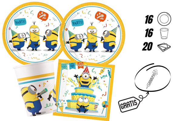 kit festa Minions 16 persone piatti bicchieri tovaglioli