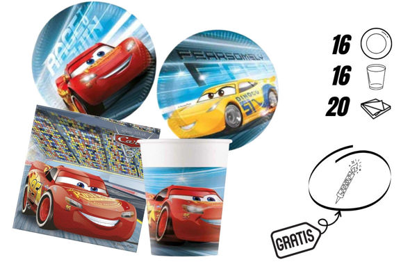 kit festa Cars 16 persone piatti bicchieri tovaglioli