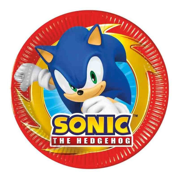 piatti carta sonic the hedgehog 20 cm 8 pezzi