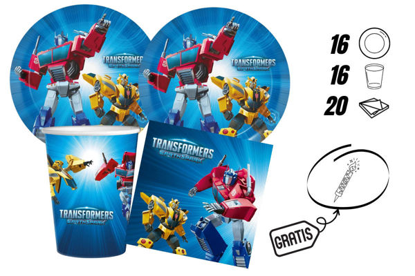 kit festa Transformers 16 persone piatti bicchieri tovaglioli