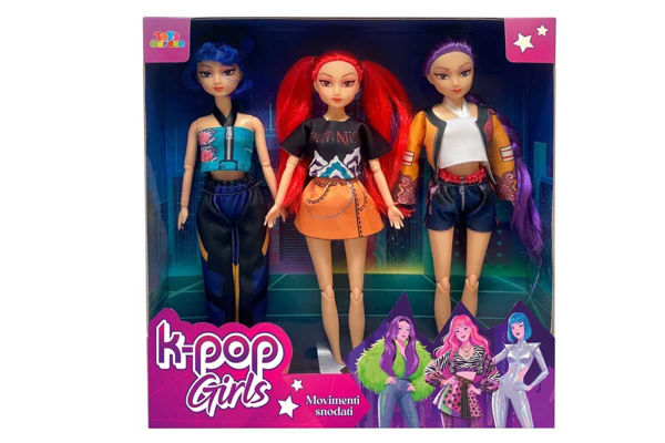 set 3 bambole kpop 30 cm snodate collezione