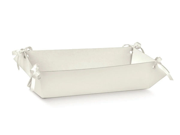 vassoio fibra bianco bomboniere confettata elegante