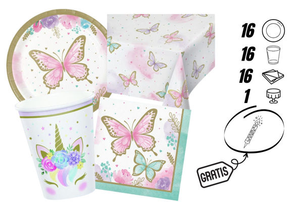 kit festa farfalla coordinato tavola 16 persone