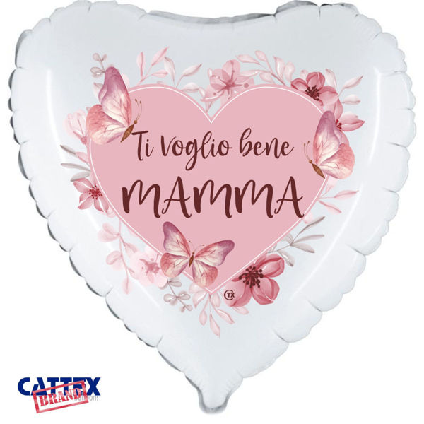 palloncino mylar cuore ti voglio bene mamma 45 cm