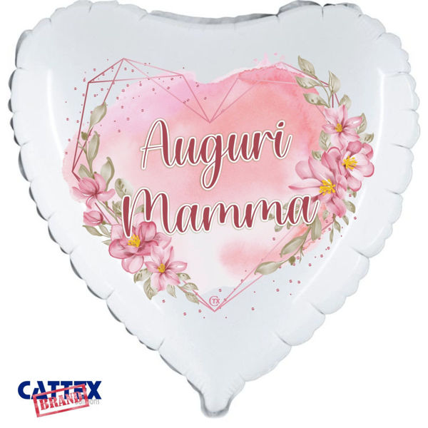 palloncino mylar cuore auguri mamma 45 cm