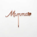 cake topper mamma con cuore in legno e plexiglass per torta