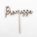 cake topper promessa personalizzato nome in legno e plexiglass