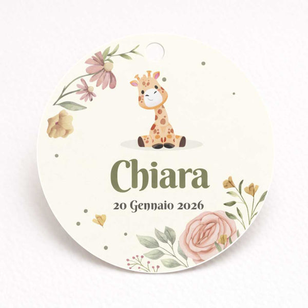 tag bomboniere battesimo personalizzati chiara giraffa