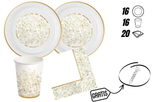 kit festa ortensia con candelina omaggio 16 persone