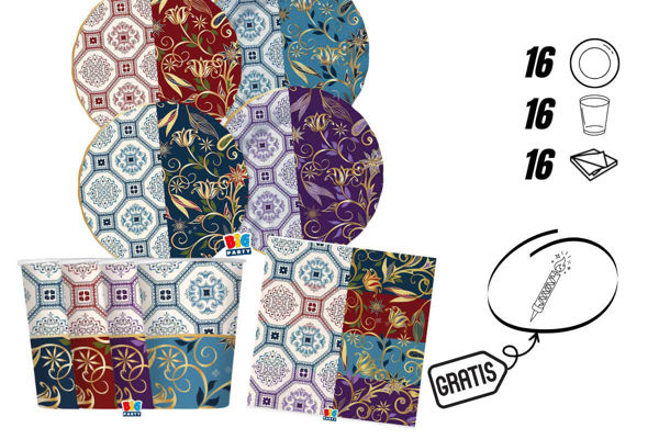 kit festa hybrid con candelina omaggio 16 persone