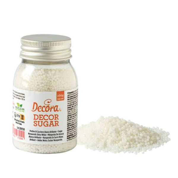 Perline di Zucchero Decora 2 mm Bianco Brillante 100 g