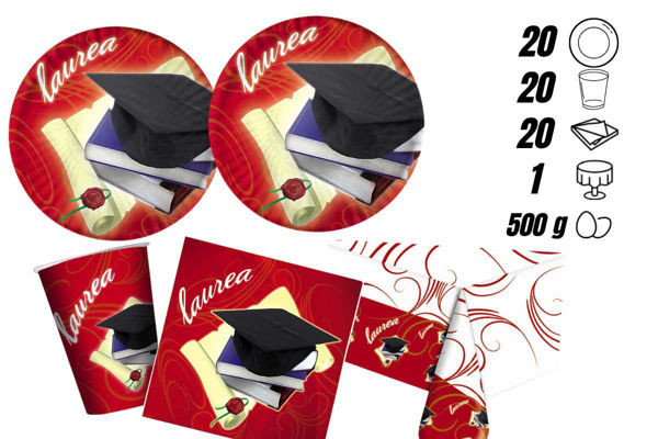 Kit Party Laurea per 20 persone con Confetti