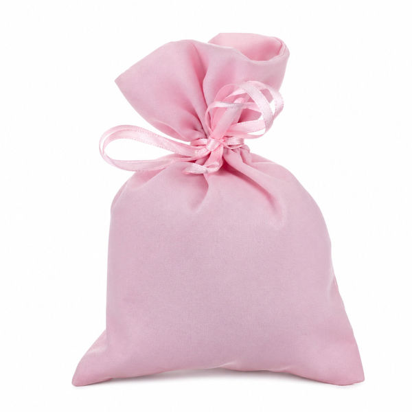Sacchetto in cotone rosa 10x14 cm ideale come portaconfetti per bomboniere