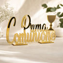 Scritta decorativa Prima Comunione con calice
