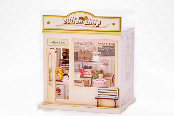 mini world coffee shop casa miniatura 17.5x14x20 cm