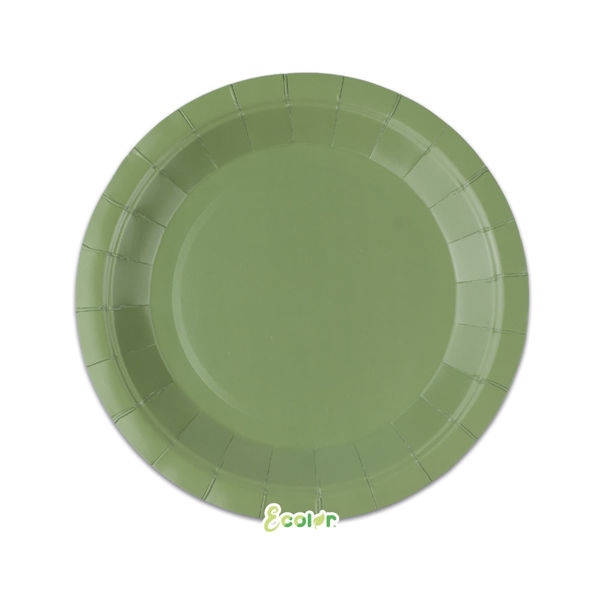 25 Piatti Ecolor cm.24 Verde Oliva