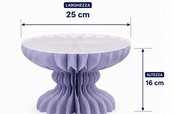 alzatina carta lilla 25x16 cm decorazione eventi