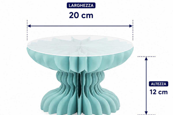 alzatina carta azzurro 20x12 cm decorazione eventi