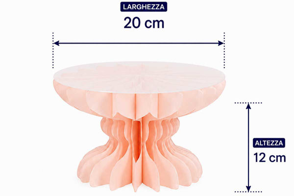 alzatina carta rosa 20x12 cm decorazione eventi
