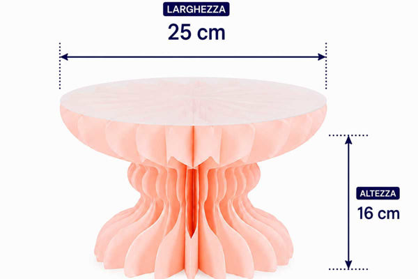 alzatina carta rosa 25x16 cm decorazione eventi