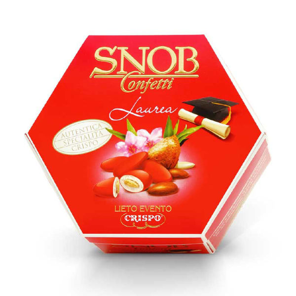 Immagine di Confetti imbustati Lieto Evento Snob Rossi 500 grammi