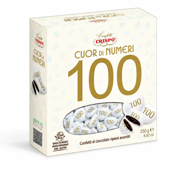 Immagine di Confetti Cuor di Numeri "100" 250 grammi