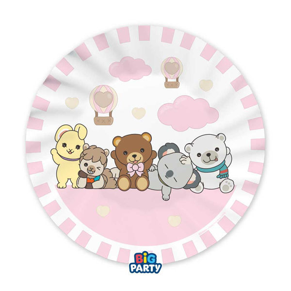 Piatti 25 cm Teddy Friends Rosa by THUN 6 Pezzi