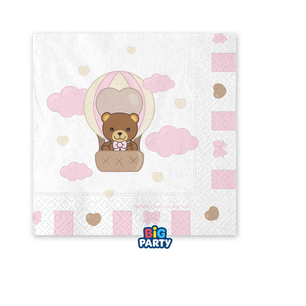 Tovaglioli 25x25 cm Teddy Friends Rosa by THUN 16 Pezzi