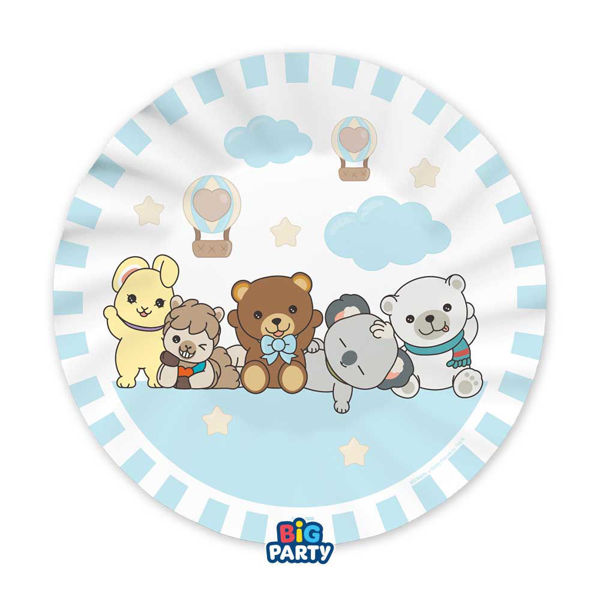 Piatti 25 cm Teddy Friends Celeste by THUN 6 Pezzi