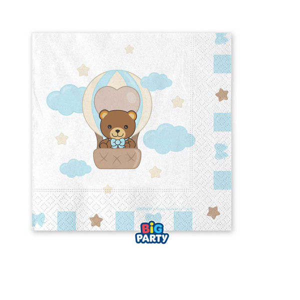 Tovaglioli 25x25 cm Teddy Friends Celeste by THUN 16 Pezzi
