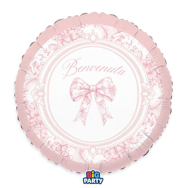 Palloncino Mylar 45 cm Benvenuta Fiocco Vintage